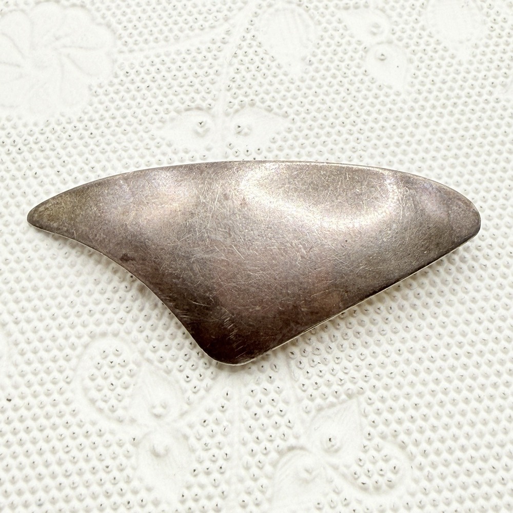 Brd.B Brodrene Bjorklund Studios Denmark Sterling Modernist Pin w/ Blue Stone